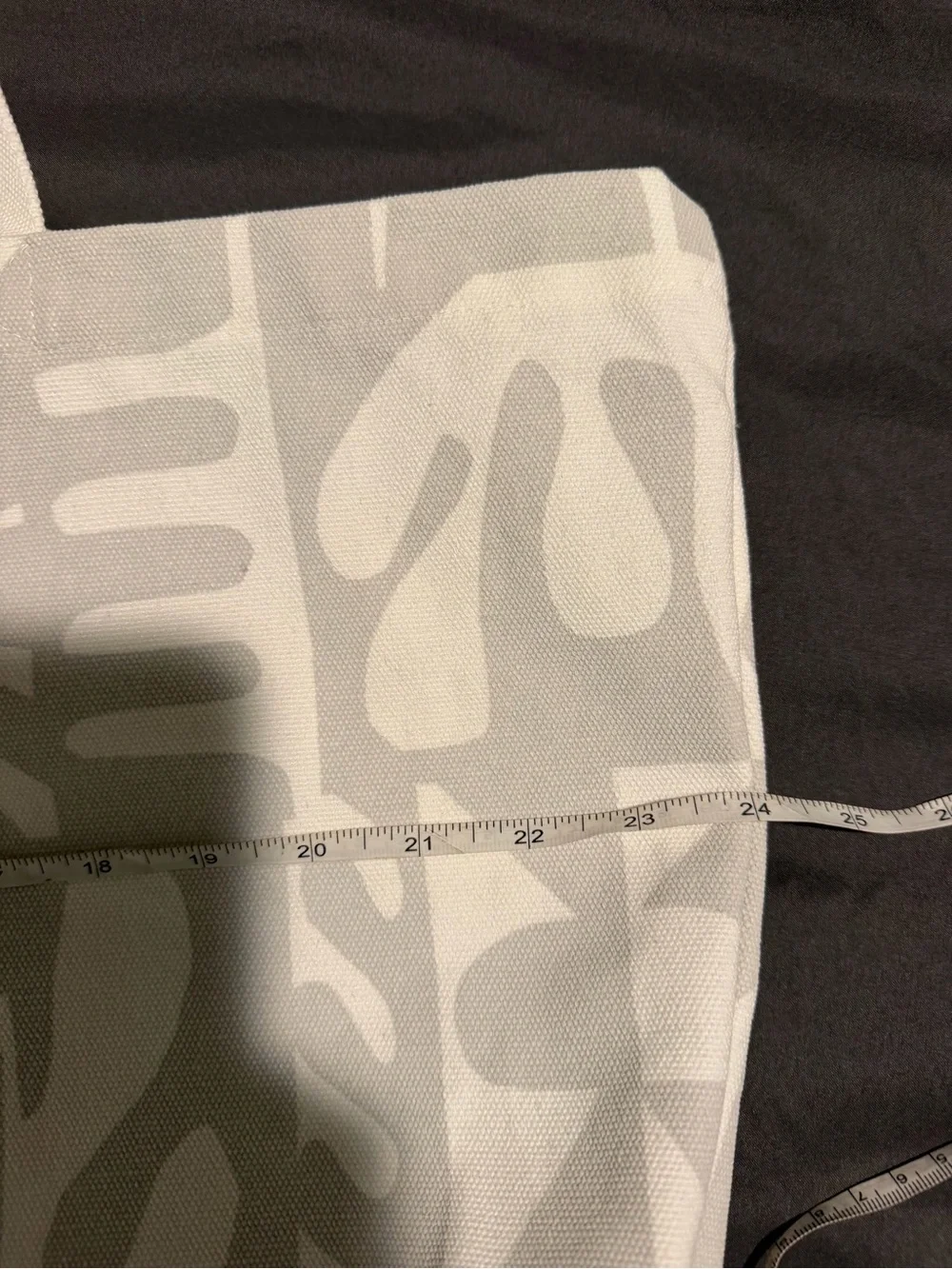 Vuori White Graphic Canvas Tote